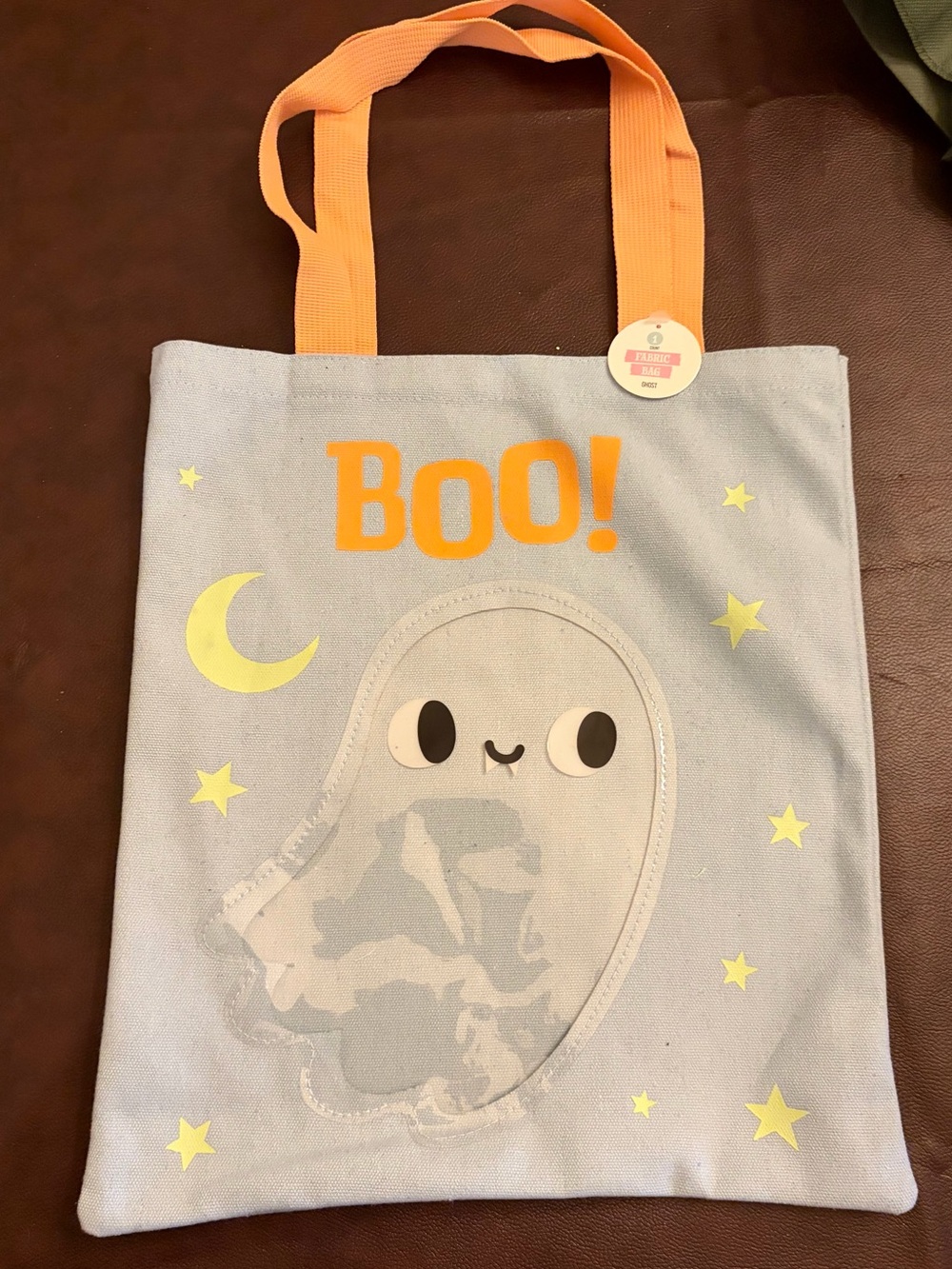 6 for $10 Kids Halloween 'Boo!' Ghost Tote Bag - Orange Handles